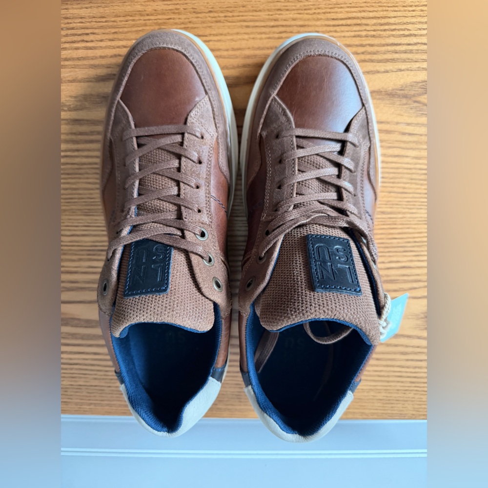Fat Face Reid Skater Brown Leather Trainer NWOB - Picture 2 of 9